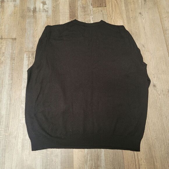 Davis & Squire Men's Size XL Black Merino Wool Long Sleeve Pullover Sweater - Picture 4 of 8